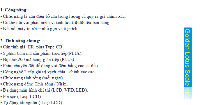 Cân tính giá điện tử ER-CB-plus 1