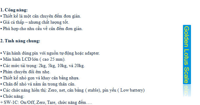 Cân Điện Tử Thông Dụng SW-1C-1